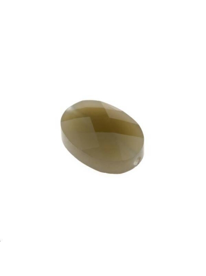 Ovale verre facette 14x10mm gris op  Les perles en verre facettées- 1