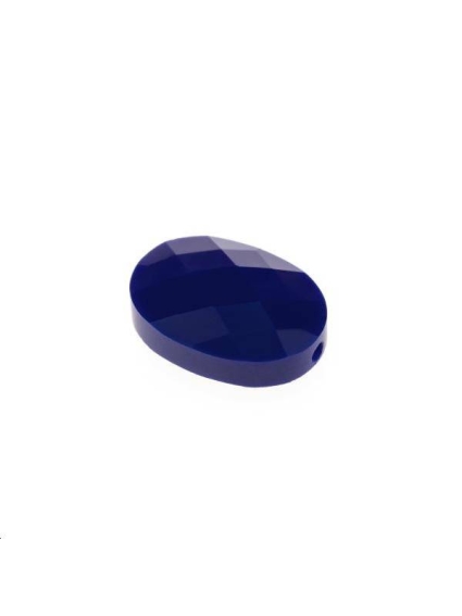 Ovale verre facette 14x10mm lapis  Les perles en verre facettées- 1