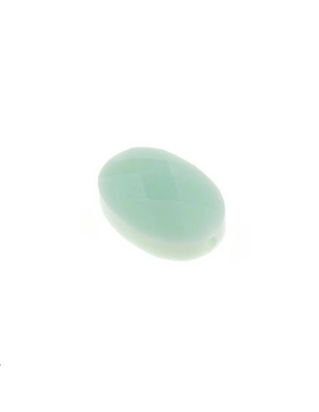 Ovale verre facette 14x10mm menthe  Les perles en verre facettées- 1 Ovale verre facette 14x10mm menthe  Les perles en verre facettées- 1