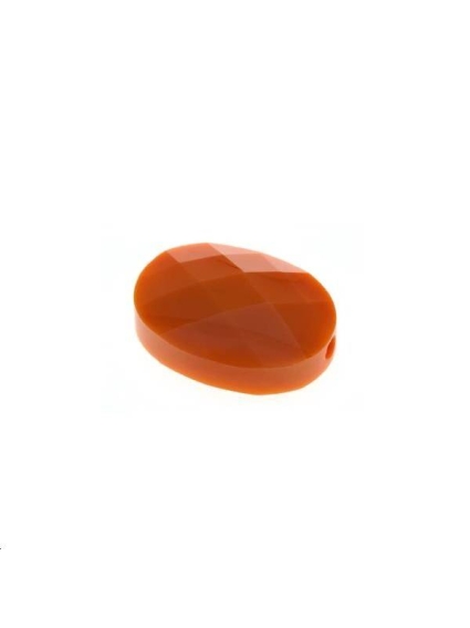 Ovale verre facette 14x10mm orange  Les perles en verre facettées- 1