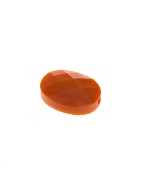 Ovale verre facette 14x10mm orange  Les perles en verre facettées- 1 Ovale verre facette 14x10mm orange  Les perles en verre facettées- 1