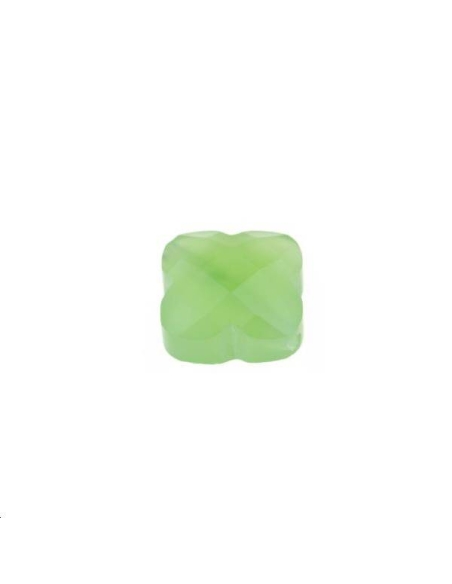 Trèfle verre facette 12x12mm jade  Les perles en verre facettées- 1