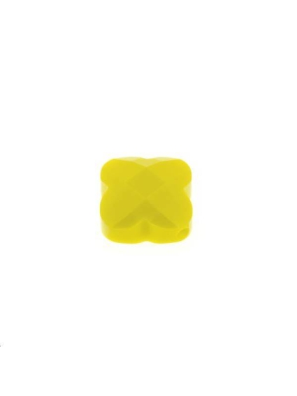 Trèfle verre facette 12x12mm jaune  Les perles en verre facettées- 1