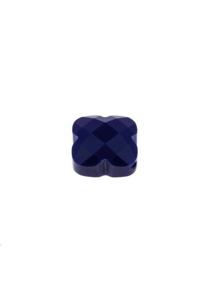 Trèfle verre facette 12x12mm lapis  Les perles en verre facettées- 1