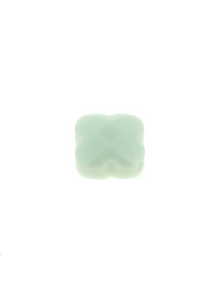 Trèfle verre facette 12x12mm menthe  Les perles en verre facettées- 1