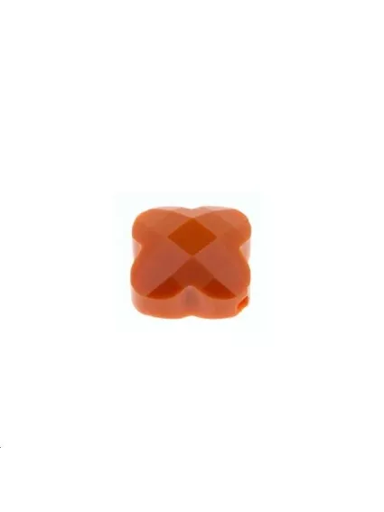 Trèfle verre facette 12x12mm orange  Les perles en verre facettées- 1