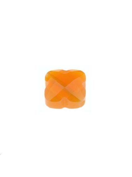 Trèfle verre facette 12x12mm orange  Les perles en verre facettées- 1