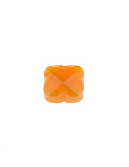 Trèfle verre facette 12x12mm orange  Les perles en verre facettées- 1