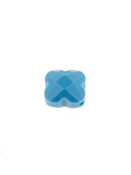 Trèfle verre facette 12x12mm turquo  Les perles en verre facettées- 1