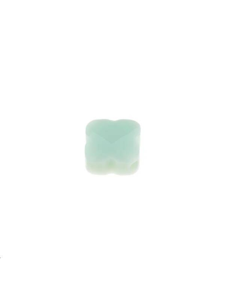 Trèfle verre facette 8x8mm menthe  Les perles en verre facettées- 1 Trèfle verre facette 8x8mm menthe  Les perles en verre facettées- 1
