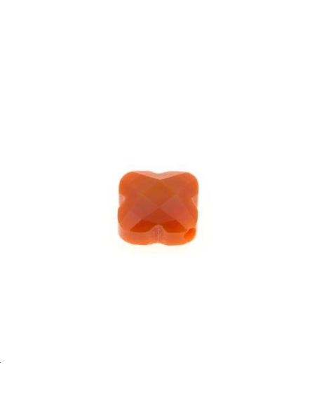 Trèfle verre facette 8x8mm orange  Les perles en verre facettées- 1 Trèfle verre facette 8x8mm orange  Les perles en verre facettées- 1