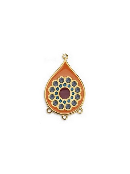 Pendentif goutte émaillé 39x24mm  Pendentifs- 1