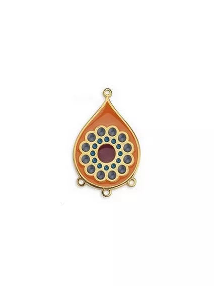Pendentif goutte émaillé 39x24mm  Pendentifs- 1