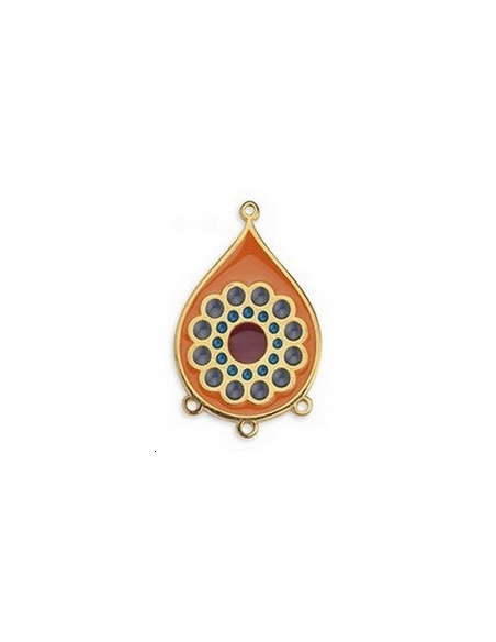 Pendentif goutte émaillé 39x24mm  Pendentifs- 1