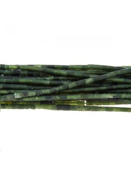 Jade cylindre 1,5-2mm vert foncé Cylindres et Rondelles - 1