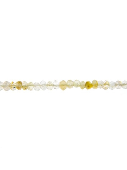 Quartz rutile rondelle facettée 3mm  Facettes moins de 8mm - 1