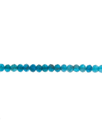 Apatite néon rondelle facettée 2,5m  Facettes moins de 8mm - 1