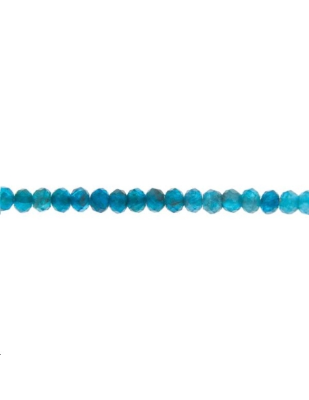 Apatite néon rondelle facettée 2,5m  Facettes moins de 8mm - 1 Apatite néon rondelle facettée 2,5m  Facettes moins de 8mm - 1