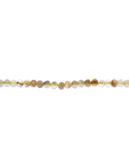 Quartz rutile ronde facettée 2mm   Facettes moins de 8mm - 1
