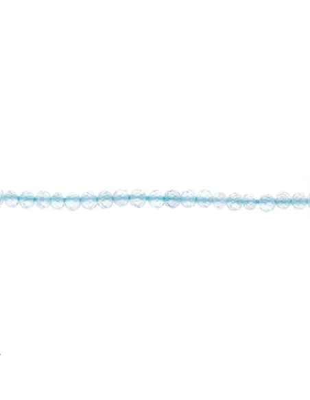 Aquamarine ronde facettée 2mm   Facettes moins de 8mm - 1