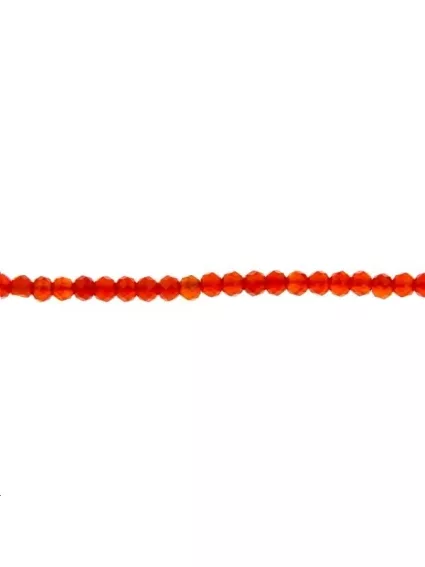 Cornaline ronde facettée 2mm   Facettes moins de 8mm - 1