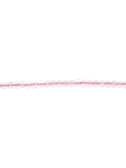 Quartz rose rond facetté 2mm   Facettes moins de 8mm - 1