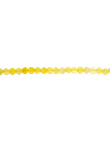 Opale jaune ronde facettée 2mm  Facettes moins de 8mm - 1