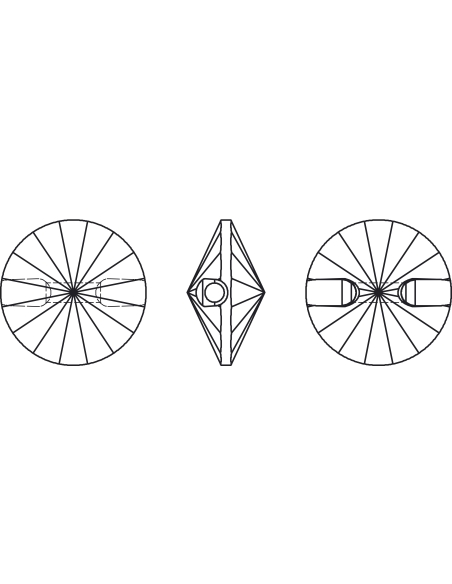 bouton rond 12mm Light col topaz  Pierres à coudre & boutons Swarovski- 3