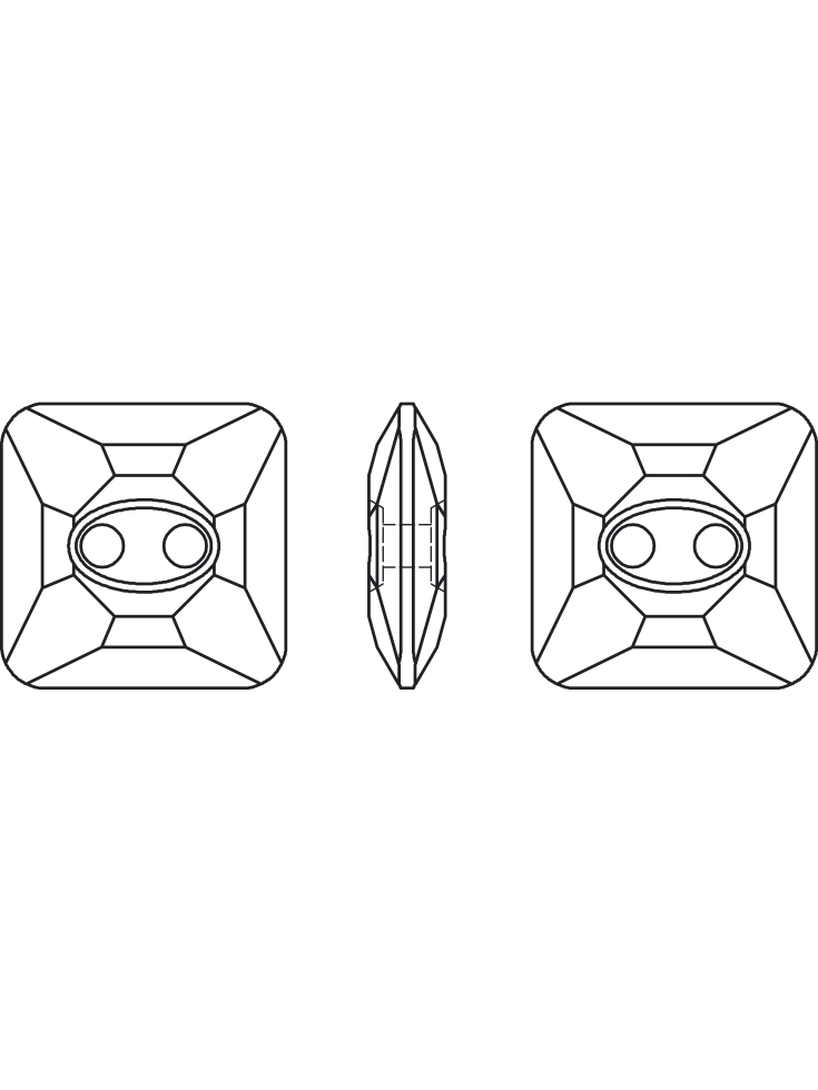 Bouton carré 12mm light amethyst  Pierres à coudre & boutons Swarovski- 3