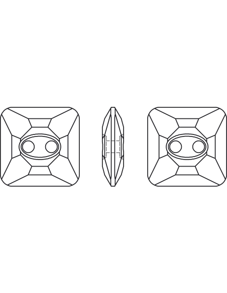 Bouton carré 12mm light amethyst  Pierres à coudre & boutons Swarovski- 3