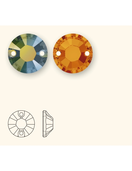 pierre à coudre rond 12mm cr AB   Pierres à coudre & boutons Swarovski- 3