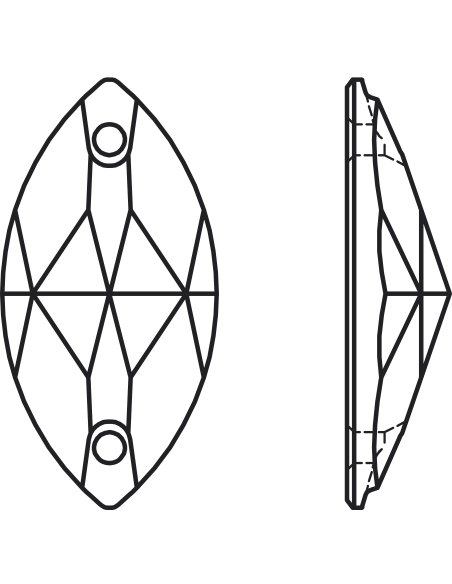 pierre à coudre navette 18x9mm cr  Pierres à coudre & boutons Swarovski- 3 pierre à coudre navette 18x9mm cr  Pierres à coudre & boutons Swarovski- 3