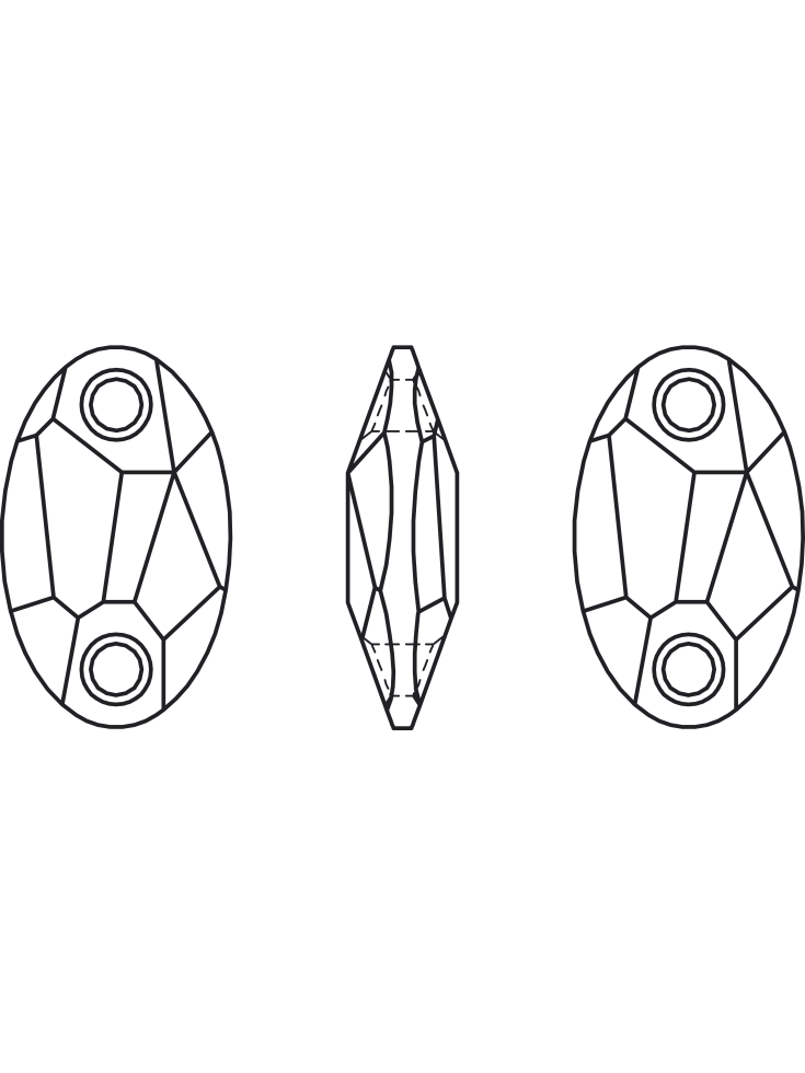 Pierre à coudre ovale18mm cr go sha  Pierres à coudre & boutons Swarovski- 3