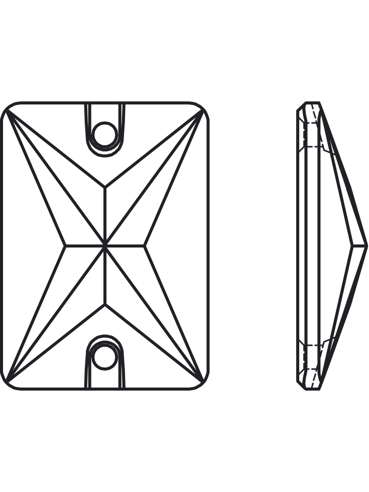 pierre à coudre 18x13mm Jet   Pierres à coudre & boutons Swarovski- 3