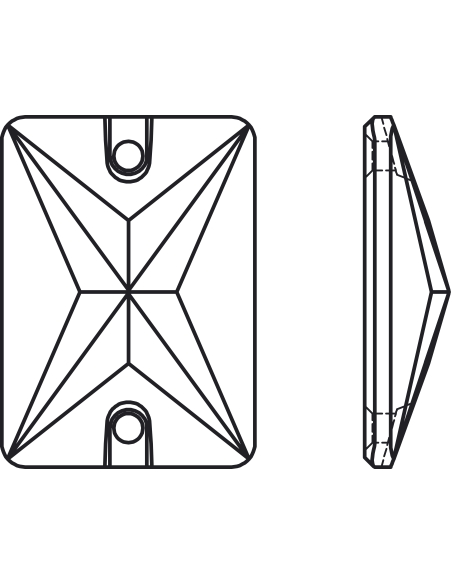 pierre à coudre 18x13mm Jet   Pierres à coudre & boutons Swarovski- 3