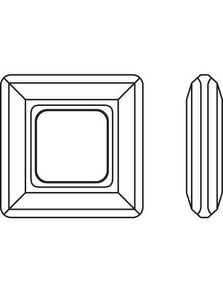 Carré évidé 14mm crystal  Carrés évidés 14mm Swarovski- 3