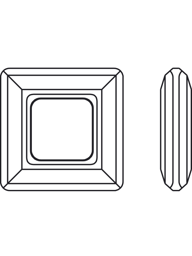 Carré évidé 14mm jet   Carrés évidés 14mm Swarovski- 3