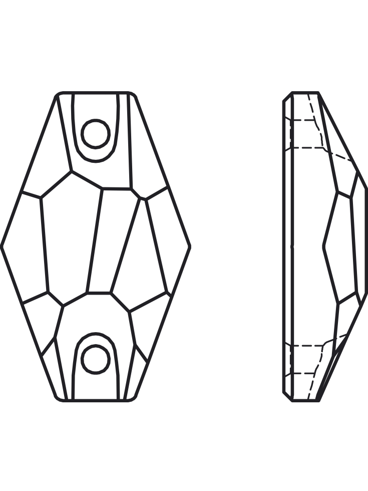 pierre à coudre hexagon 18mm  Pierres à coudre & boutons Swarovski- 3