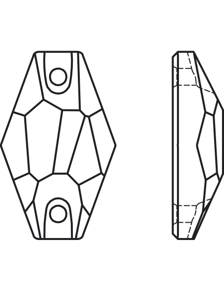pierre à coudre hexagon 18mm  Pierres à coudre & boutons Swarovski- 3