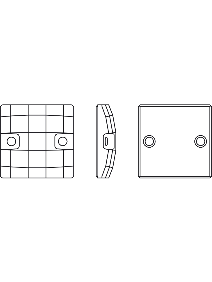 pierre à coudre carrée 12mm crystal  Pierres à coudre & boutons Swarovski- 3