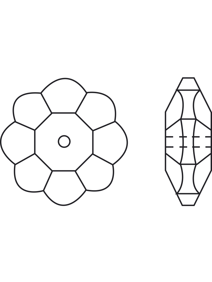 Fleur 6mm vitrail medium  Pierres à coudre & boutons Swarovski- 6