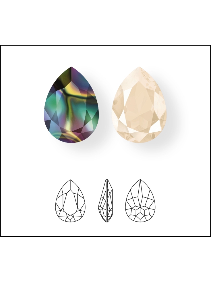 Goutte 14x10mm   Cabochons goutte 14X10mm- 6