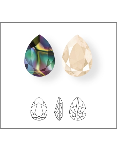 Goutte 14x10mm   Cabochons goutte 14X10mm- 6