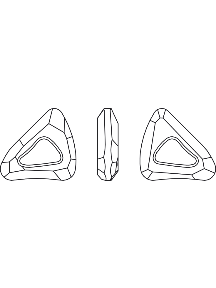 organic cosmic triangle 14mm  Organic cosmic triangle Swarovski (4736)- 3