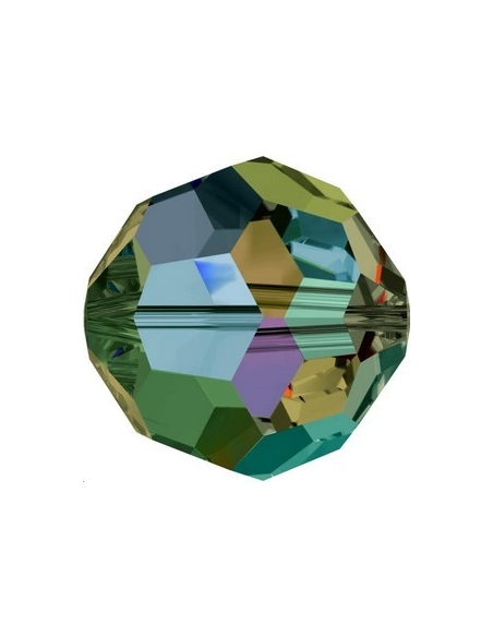 ronde 10mm emerald AB2x  Perles rondes facettes 10mm Swarovski (5000)- 2 ronde 10mm emerald AB2x  Perles rondes facettes 10mm Swarovski (5000)- 2