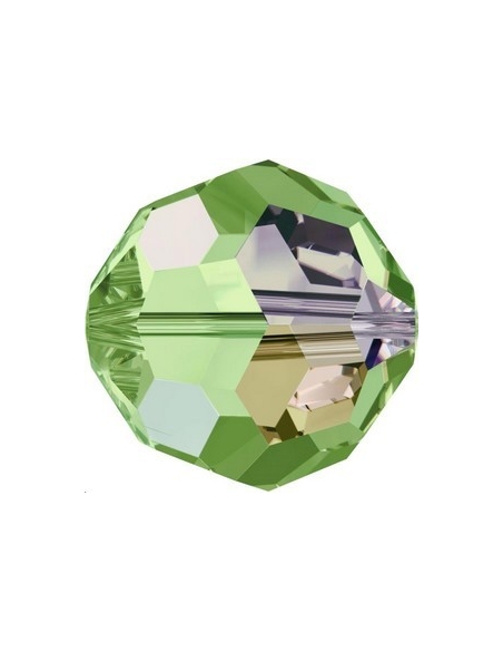 ronde 10mm peridot AB  Perles rondes facettes 10mm Swarovski (5000)- 5 ronde 10mm peridot AB  Perles rondes facettes 10mm Swarovski (5000)- 5