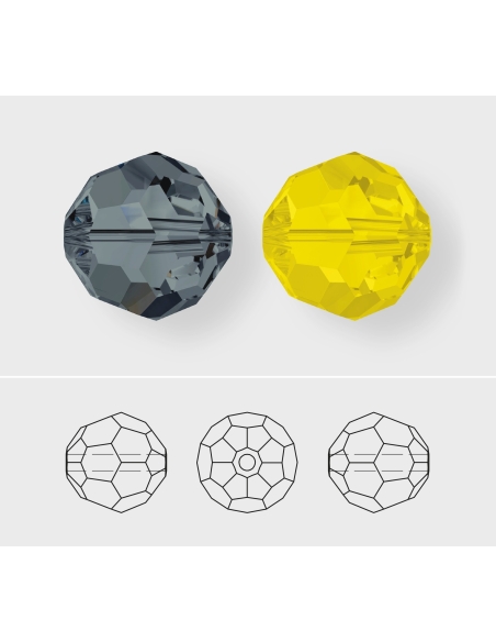 ronde 8mm jet  Perles rondes facettes 8mm Swarovski (5000)- 3