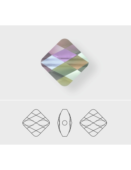  mini rhombus bead 6x6mm jet  Mini rhombus beads (5054)- 3