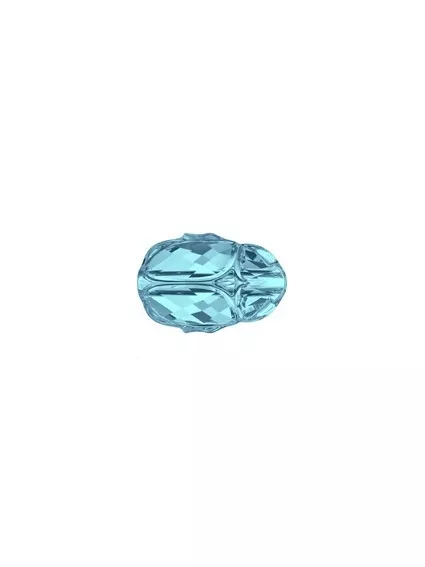 Scarab bead 12 mm aquamarine  Perles Scarabée Swarovski  (5728)- 1