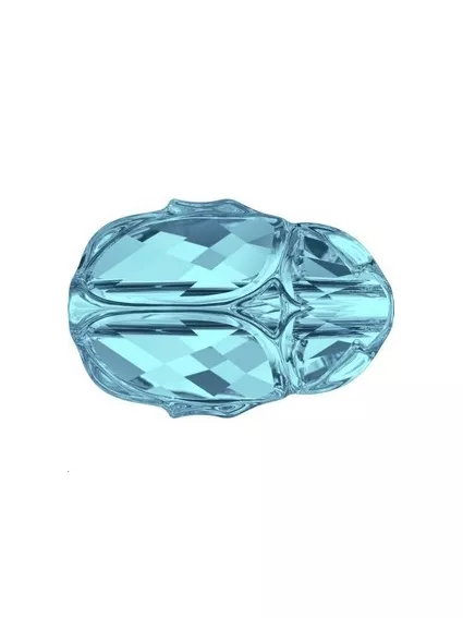 Scarab bead 12 mm aquamarine  Perles Scarabée Swarovski  (5728)- 1 2